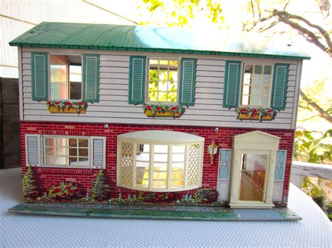 vintage metal dolls house|tin doll houses from 1960s.